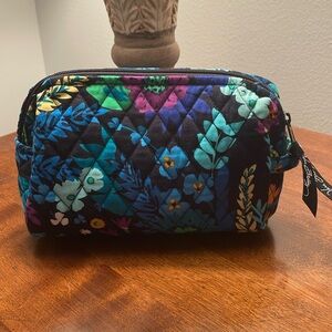 Vera Bradley Zippered Cosmetic Bag - Midnight Blues Quilted Fabric